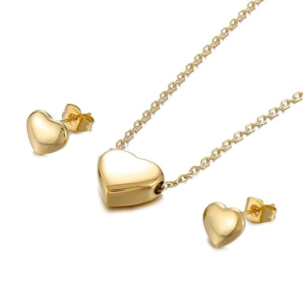 Necklace & Earrings Hearts Set